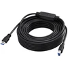 USB Vision 15 m USB 3.0 kabelis - aktyvus stiprintuvas kabelio viduje - nikeliuoti kištukai - pralaidumas 5 Gbps - USB A (m) į USB B (m) - skersmuo 5,5 mm - 28+24 awg - juodas (TC 15MUSB3.0+/BL)