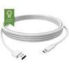 Vision VISION profesionalus USB-C į USB-A laidas, skirtas montavimui – 30 metų garantija – 5 Gbps pralaidumas – palaiko 3 A įkrovimo srovę – USB-C 3.1 (M) į USB-A 3.0 (M) – 4,0 mm išorinis skersmuo – 22 + 30 AWG 1 m – baltas