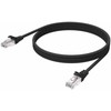 Vision RJ45 (m) zu RJ45 (m) - STP geschirmtes Twisted-Pair-Kabelis - CAT 6a - 10 Gbps - 24 AWG - mit Knickschutz - 1 m - juodas
