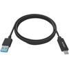 Vision VISION profesionalus USB-C į USB-A laidas, skirtas montavimui – 30 metų garantija – 5 Gbps pralaidumas – palaiko 3 A įkrovimo srovę – USB-C 3.1 (M) į USB-A 3.0 (M) – 4,0 mm išorinis skersmuo – 22 + 30 AWG 2 m – juodas