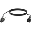 Kabelis zasilający Vision VISION Professionelles, installationstaugliches Netzkabel, Kleeblatt auf EU-Stecker - 30 JAHRE GARANTIE -250 V - 10 A - IEC 60320 C5 (Kleeblatt'') auf EU-CEE-7/7-Stecker - Aussendurchmesser 7,1 mm - 3 m - juodas