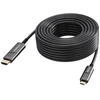 Vision 50 m USB C į HDMI kabelis - 4K esant 60 Hz - Auksuoti kištukai - DP 1.2 - HDMI 2.0 - Palaiko CEC, EDID, HDR, HDCP 2.2 - USB C 3.2 (m) į HDMI (m) - Išorinis skersmuo 4,5 mm - 18 Gbps - Aktyvus OM3 optinis pluoštas - Juoda (TC 50MUSBCHDMI+/BL)