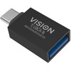 Adapteris USB Vision USB-A - USB-C Juodas (TC-USBC3A/BL)