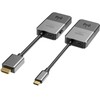 Vision siųstuvas prijungiamas prie nešiojamojo kompiuterio USBC prievado - Belaidžiu būdu perduoda HDMI signalą iki 10 m - Imtuvas prijungiamas prie ekrano HDMI prievado - raiška iki 4K esant 30 Hz - optimizuotas naudoti ženklinimo ir pristatymų srityse
