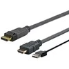 Vivolink PROHDMIUSBDP2, 2 m, DisplayPort, HDMI + USB, Kištukas, Kištukas, Tiesus