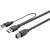 Kabelis USB VivoLink USB-A - USB-B 3 m Juodas (USB 3.0 ACTIVE CABLE A MALE -)