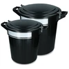 Vplast Šiukšlių konteineris Oregon Storage bucket 80 l, juodas, su dangčiu, užraktu ir užrašų etikete, 1 vnt.