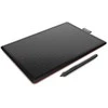 Wacom One by Medium, Laidinis, 2540 lpi, 216 x 135 mm, USB, Rašiklis, Juoda, Raudona