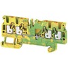 WEIDMÜLLER įžeminimo gnybtas A4C 2.5 PE žalias/geltonas Wemid su 4 PUSH IN gnybtais, skirtas 0.5-2.5 mm² 800V