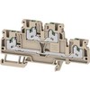 WEIDMÜLLER Smėlio spalvos, perėjimo gnybtų kaladėlė S2T 2.5 SNAP IN su 4 horizontaliomis jungtimis, 2 lygiais, 2.5mm², 800V, 24A