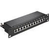 Wentronic Goobay CAT 6 komutacinė panelė 10 colių (25,4 cm), 12 prievadų – juodos spalvos