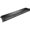 Wentronic Goobay CAT 6a 48,30 cm (19") pataisų skydas, 24 prievadai, juodas - STP ekranuotas, juodas (90854)