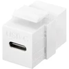 Goobay Keystone modulis USB-C jungtis, USB 3.2 Gen 2 (10 Gbit/s), balta, plokščia, balta, USB C, USB C, moteriška, moteriška