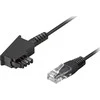 goobay TAE Anschlusskabel DSL/VDSL, Kabelis juodas, 15 Meter