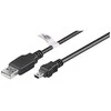 Wentronic Goobay USB 2.0 Hi-Speed kabelis su USB sertifikatu, juodas, 1,8 m – tinka įrenginiams su Mini-USB jungtimi (93902)