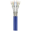 Wentronic Goobay Cat.7 neapdorotas kabelis A+ dvigubas tinklo kabelis, S/FTP (PiMF), mėlynas, 100 m - CU, AWG 22/1 (kietas), LSZH (91896)