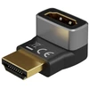 Goobay HDMI Angled Adapteris 90° Vertical, 8K at 60 Hz, Gold-Plated, Juodas/Sidabrinis | 72009