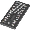 Įrankių rinkinys Wera 9723 foam insert Zyklop B 3/8 bit socket set 1, 22 pieces, tool set (juodas/pilkas, in foam insert for workshop trolley)