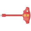 Wera 05005120001 410 i VDE B Izoliuotas T formos rankenos adapteris su lizdais, 3/8'' x 130 mm, raudonas