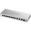 Šakotuvas ZYXEL XGS1250-12 V2, 12-PORT GIGABIT WEBMANAGED DESKTOP SWITCH WITH 8 PORT 1G + 3-PORT MULTIGIG 1/2.5/5/10G + 1-PORT SFP+ (5Y WARRANTY)
