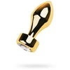 Gold Auksinis analinis kištukas TOYFA Metalas su balta apvalios formos brangakmeniu, ilgis 7 cm, skersmuo 2-3,5 cm, svoris 140 gr