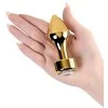 Gold Auksinis analinis kištukas TOYFA Metalas su balta apvalios formos brangakmeniu, ilgis 7 cm, skersmuo 2-3,5 cm, svoris 140 gr