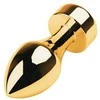 Gold Auksinis analinis kištukas TOYFA Metalas su balta apvalios formos brangakmeniu, ilgis 7 cm, skersmuo 2-3,5 cm, svoris 140 gr