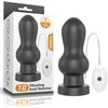 Lovetoy Juodas guminis analinis kištukas su trimis vibracijomis