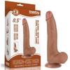 LoveToy 8,5 colio slankiojančios odos dvisluoksnis dongas, rudas