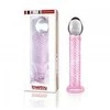 Lovetoy Szklane rožinė dildo ze spiralną strukturą 21 cm