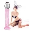 Lovetoy Szklane rožinė dildo ze spiralną strukturą 21 cm