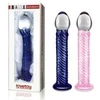 Lovetoy Szklane rožinė dildo ze spiralną strukturą 21 cm