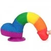 Lovetoy Rainbow Dildo, lankstus su siurbtuku, 22,5 cm