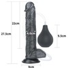 Lovetoy Juoda dildo styguotas siurbtukas ir ejakuliacija 28 cm