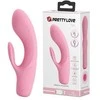 Vibratorius Pretty Love su klitorio masažuokliu ir 15 cm išsikišimais