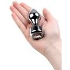 Metalas by TOYFA, Analinis kištukas, metalinis, sidabrinis, su deimantiniu kristalu, 9,5 cm, O 3,5 cm, 130 g