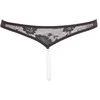 Cottelli Lace String Pearls juodas S