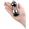 Sidabrinis analinis kištukas TOYFA Metalas su juodu apvalios formos brangakmeniu, ilgis 8,2 cm, skersmuo 2,5-3,8 cm, svoris 210 gr