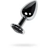 Sidabrinis anal plug TOYFA Metal with juodas round-shaped gem