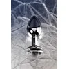 Sidabrinis anal plug TOYFA Metal with juodas round-shaped gem