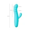 Toyfa JOS Vibratorius-rotatorius su klitorio stimuliacija JOS MERRY-SWI, silikonas, mėlynas, 20,7 cm