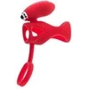 Toyfa Juodas &amp; Raudona, Varpos žiedas su vibracija, klitorio stimuliacija, silikonas, raudonas 14,5 cm
