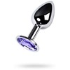 Toyfa Mėlyna Sidabrinis anal plug with gem, mėlynas