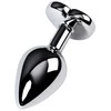 Toyfa Sidabrinis anal plug with violetinė gem heart-shaped