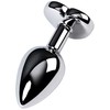 Toyfa Sidabrinis anal plug with violetinė gem heart-shaped