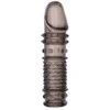 ToyFa XLover, Penis sleeve, for enlargement, TPE, transparent juodas, 13.5 cm