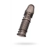 ToyFa XLover, Penis sleeve, for enlargement, TPE, transparent juodas, 13.5 cm