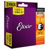 Elixir Eliksyras 16539 Nanoweb 80/20 Bronze 12-53 (3 komplektai)