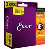 Elixir Eliksyras 16545 Nanoweb Phosphor Bronze 12-53 (3 komplektai)