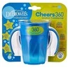 DR. BROWN'S 360 Tumbleris puodelis be snapelio mėlynas su rankenomis 200ml